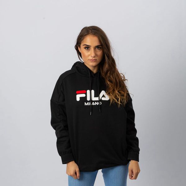 Blusa Moletom Capuz Fila Mulher Pretas - Fila Milano Portugal Lisboa,HAKW-37092